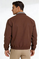 Men wearing a premium reversible brown lightweight jacket with a clean, tailored fit, designed for versatile everyday layering.