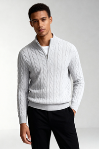 Harbour Quarter-Zip Sweater - Gray