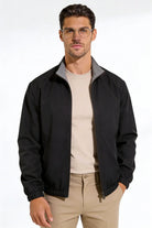 Men wearing a premium reversible lightweight jacket with a clean, tailored fit, designed for versatile everyday layering.