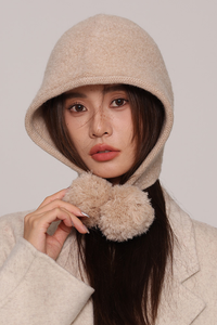 Aurora Wool Pom Hood