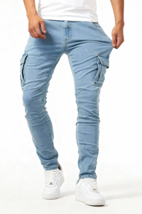 Preston Stretch Cargo Pants - Blue