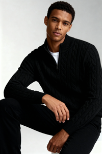 Harbour Quarter-Zip Sweater - Black