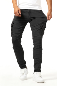 Preston Stretch Cargo Pants - Black