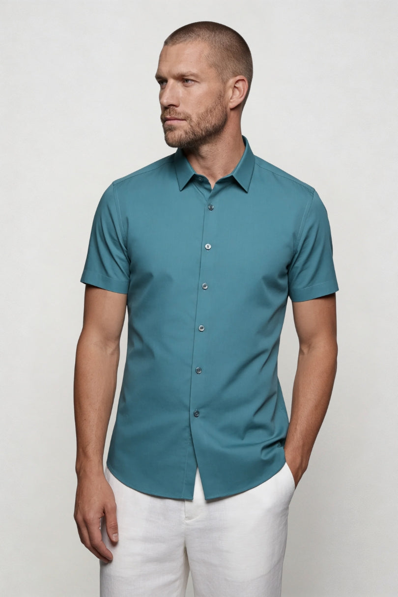 Aurelio Performance Dress Shirt - Turquoise