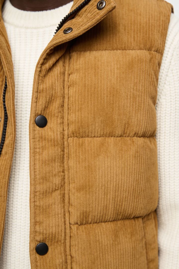 Monterra Cord Puffer Vest - Brown
