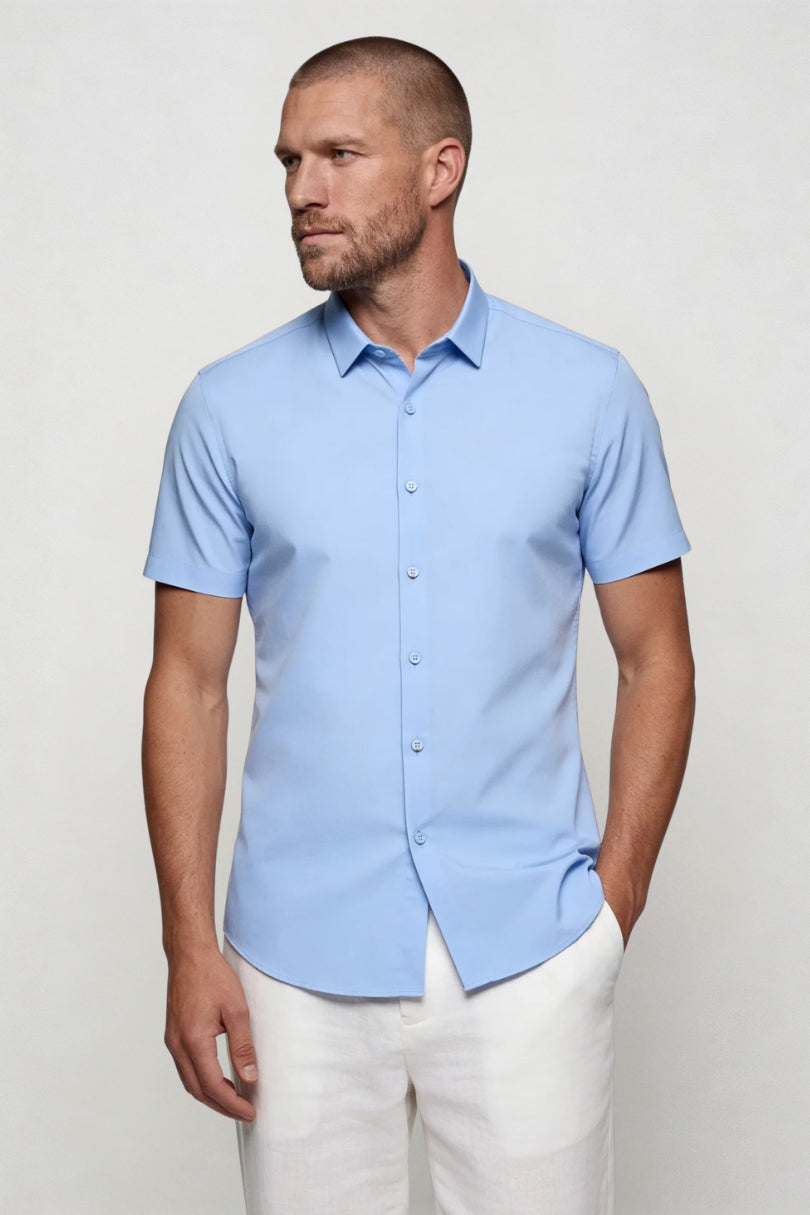 Aurelio Performance Dress Shirt - Sky Blue