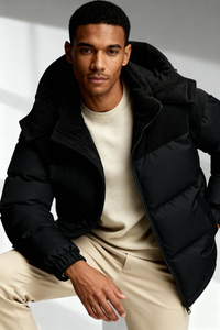 Aurion Corduroy Puffer Jacket – Black