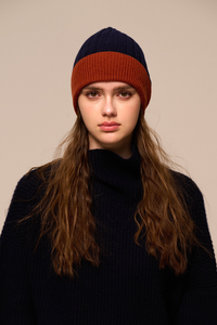 Vayla Cashmere Beanie - Midnight Rust