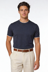 Logan Premium Crew Neck T-Shirt - Navy