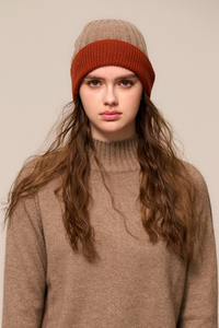 Vayla Cashmere Beanie - Chestnut Rust