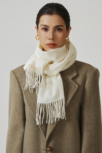 Elvion Lamb Wool Scarf - White