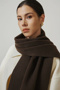 Elvion Lamb Wool Scarf - Chocolate Brown