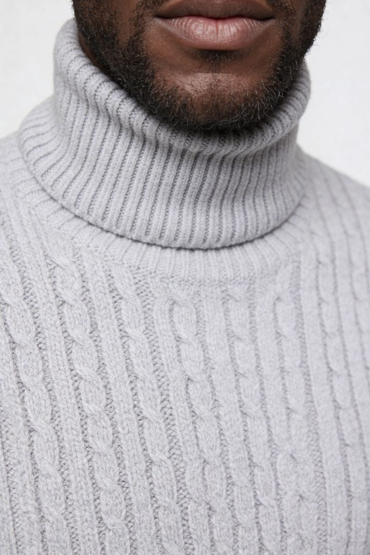 Prescot Cable Turtle Neck - Gray