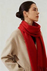 Elvion Lamb Wool Scarf - Red
