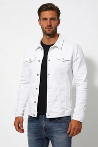 Brooks Cotton Denim Jacket - White