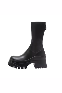 Ravyn Chunky Leather Boot - Noir