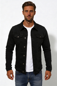 Brooks Cotton Denim Jacket - Black