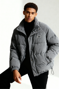 Nordstone Corduroy Puffer Jacket - Gray