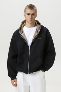 Union Cotton Zip Hoodie - Black
