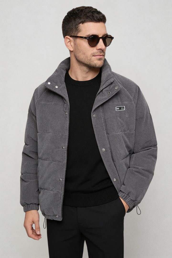 Nordstone Corduroy Puffer Jacket - Gray