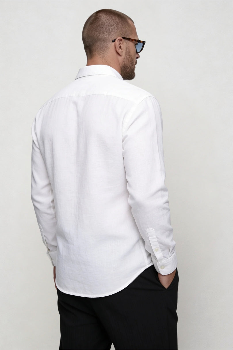 Brooks Linen Summer Shirt - White