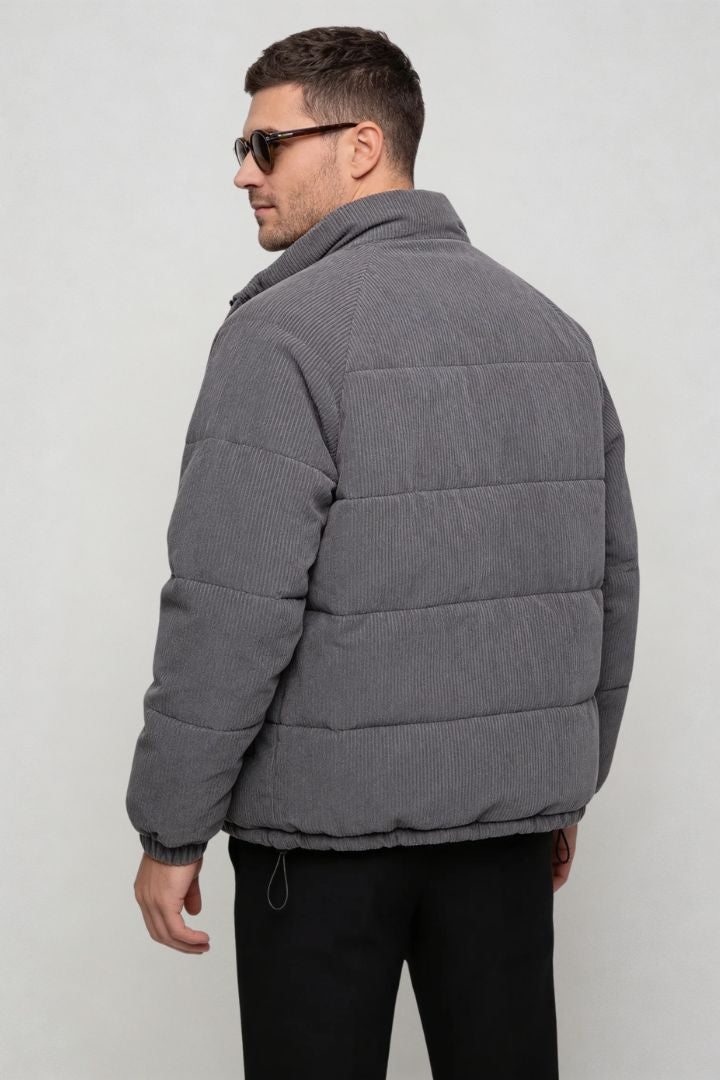 Nordstone Corduroy Puffer Jacket - Gray