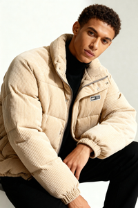 Nordstone Corduroy Puffer Jacket - Beige