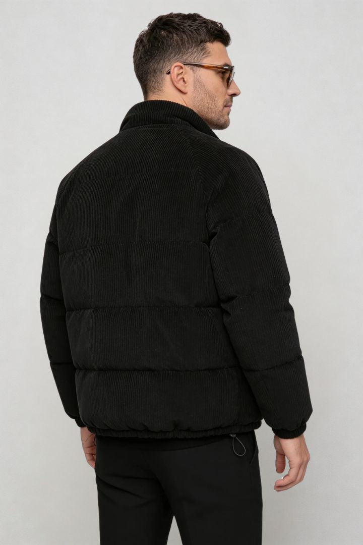 Nordstone Corduroy Puffer Jacket - Black