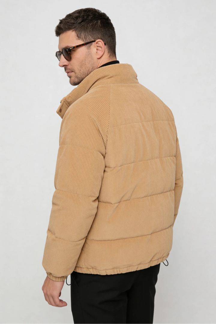 Nordstone Corduroy Puffer Jacket - Beige