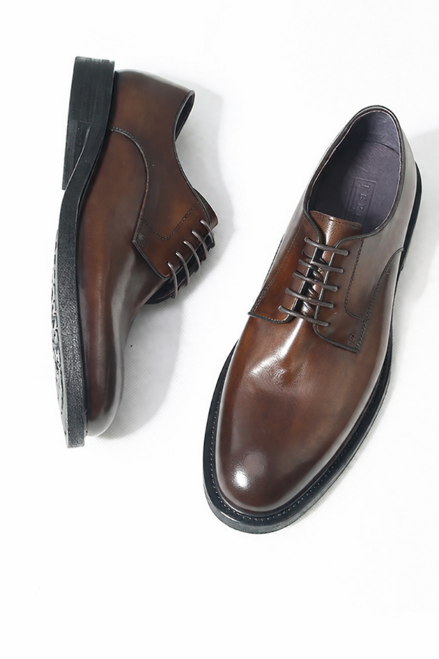 Lawrence Leather Derby Shoes - Brown