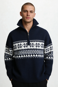 Ceilo Quarter-Zip Sweater - Navy