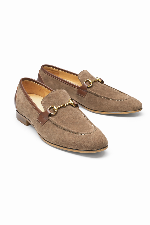 Alessio Suede Horsebit Loafers - Espresso