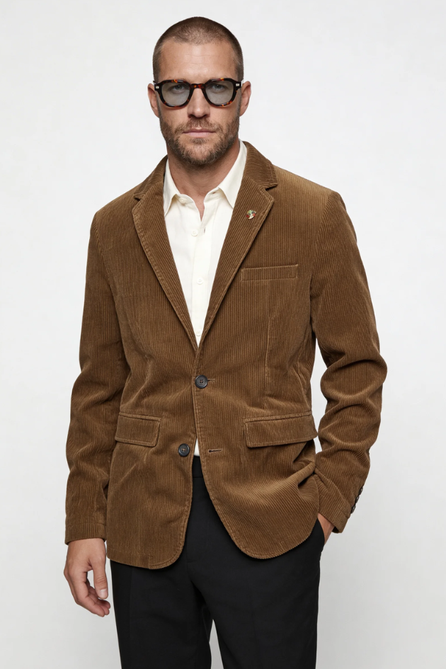 Alessandro Corduroy Blazer - Brown