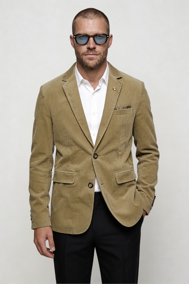 Alessandro Corduroy Blazer - Khaki