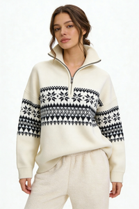 Ceilo Quarter-Zip Sweater - Ivory