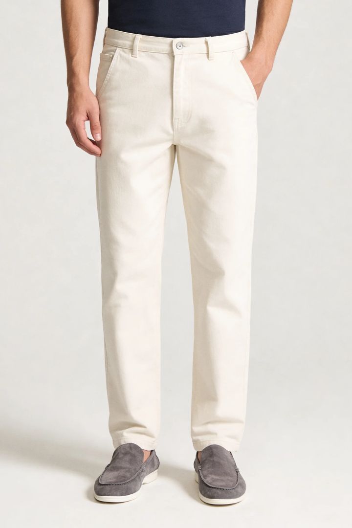 Lavencio Men’s straight leg 100% cotton jeans in washed gray denim 