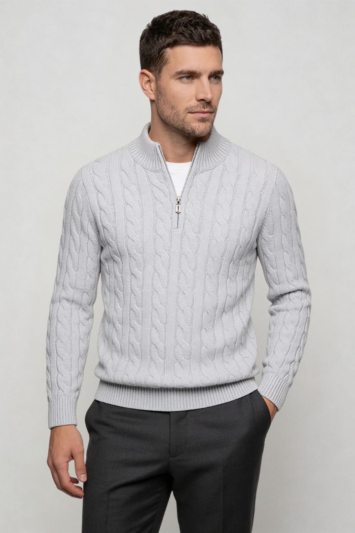 Harbour Quarter-Zip Sweater - Gray