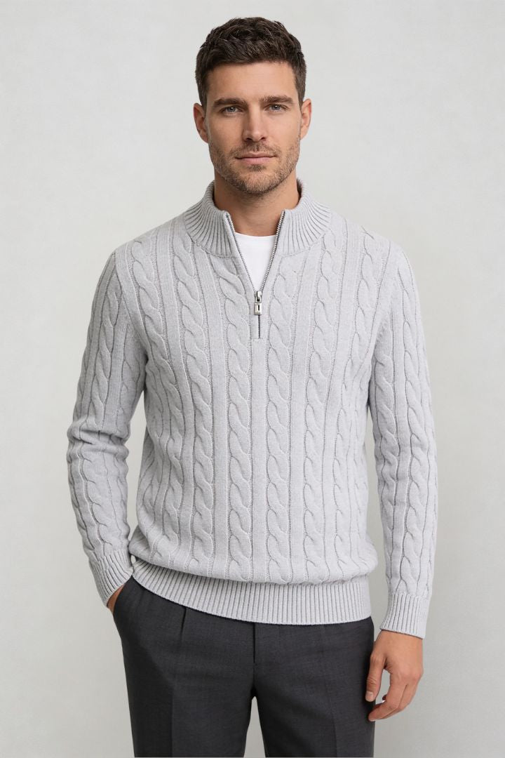 Harbour Quarter-Zip Sweater - Gray