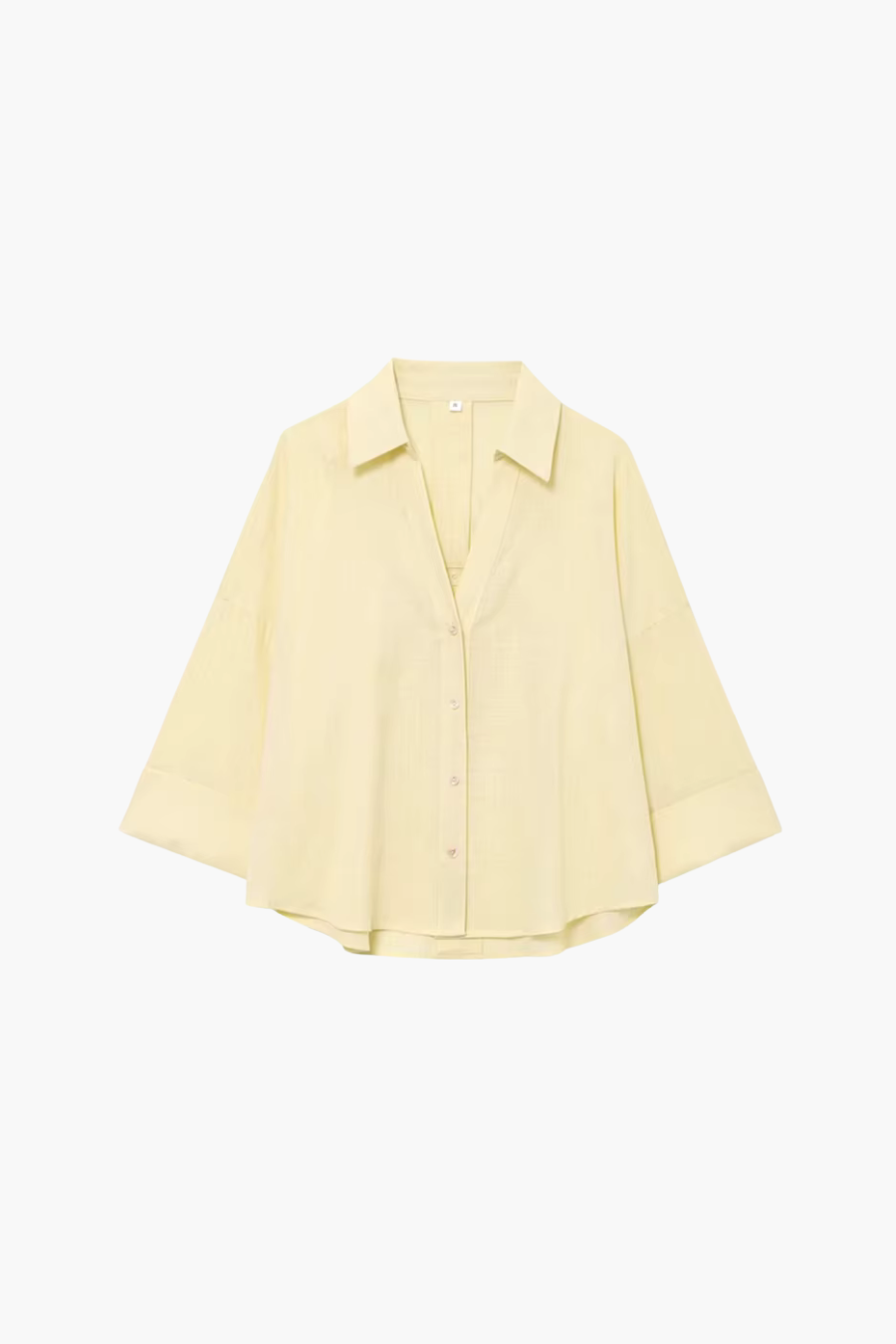Light yellow shirt on a white background