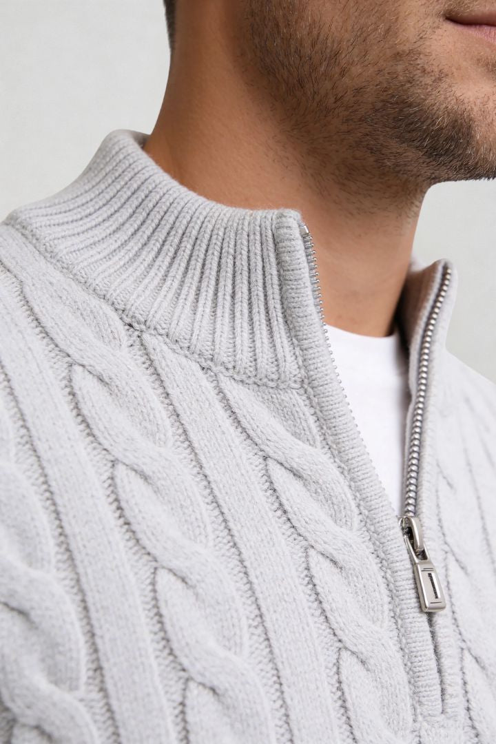 Harbour Quarter-Zip Sweater - Gray