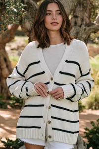Marin Striped Knit Cardigan