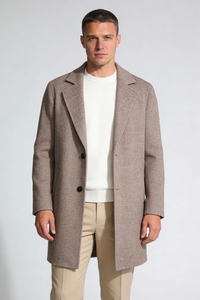 Montreaux Herringbone Wool Coat - Brown