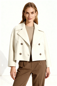 Valora Cropped Coat - White