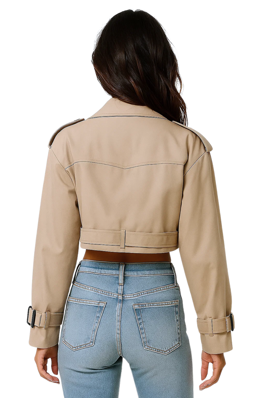 SIENNA CROPPED TRENCH - BEIGE