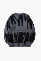 Gray sweater with black abstract pattern on a white background