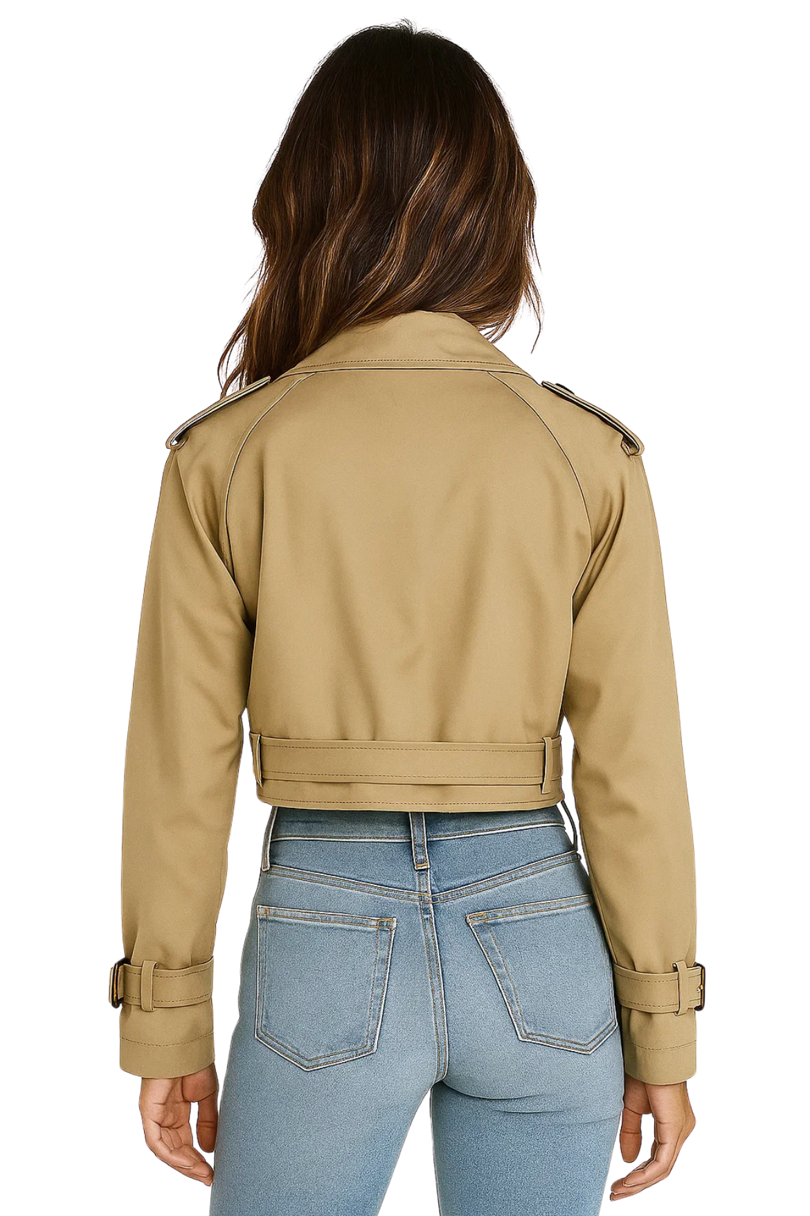 SIENNA CROPPED TRENCH - BROWN
