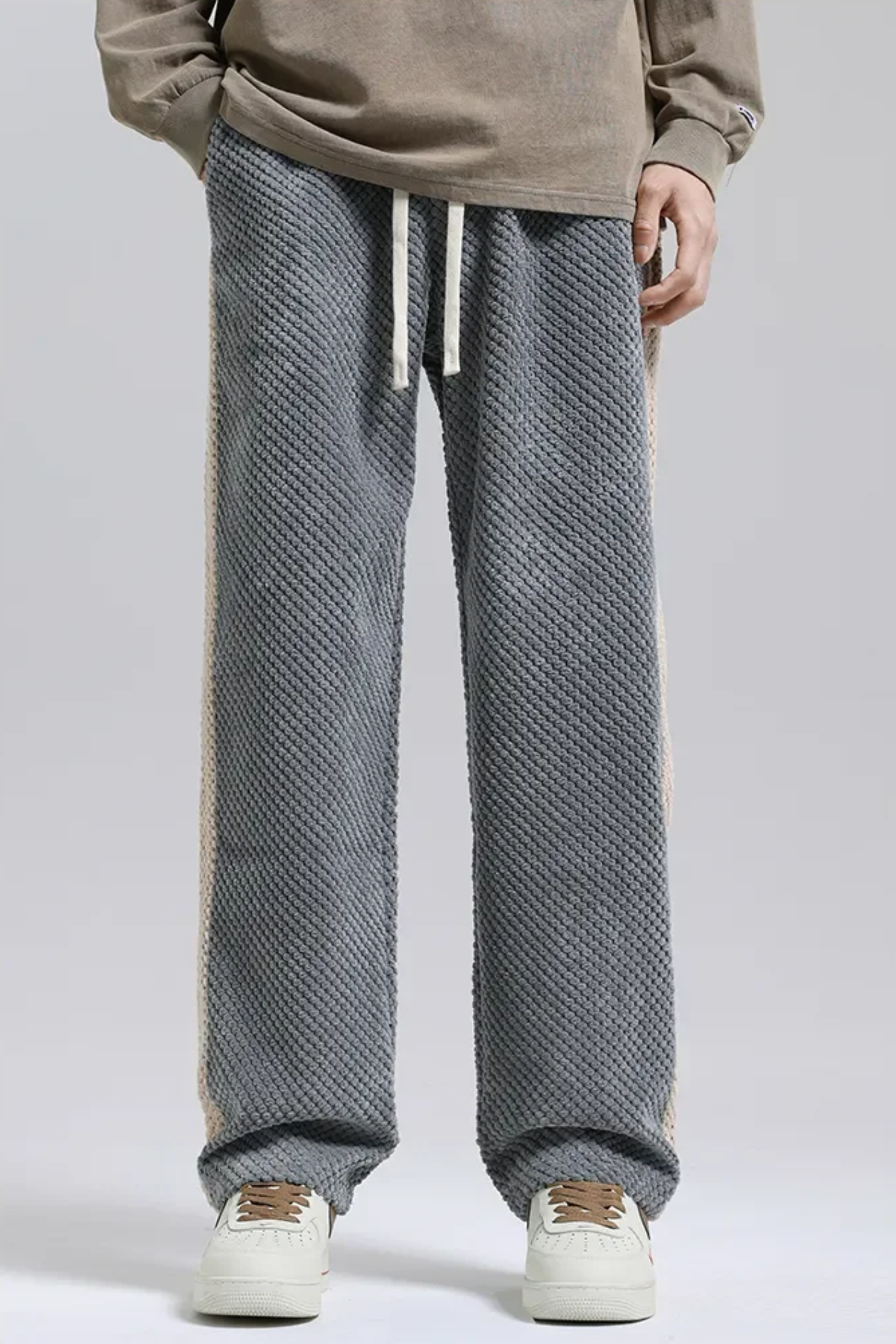 Waffle Corduroy Joggers - Grey
