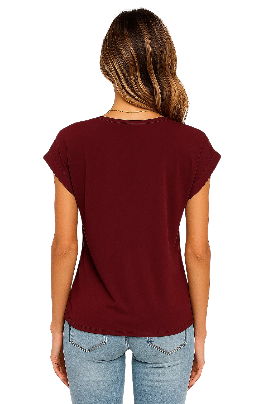 Verona V-Neck Blouse - Burgundy