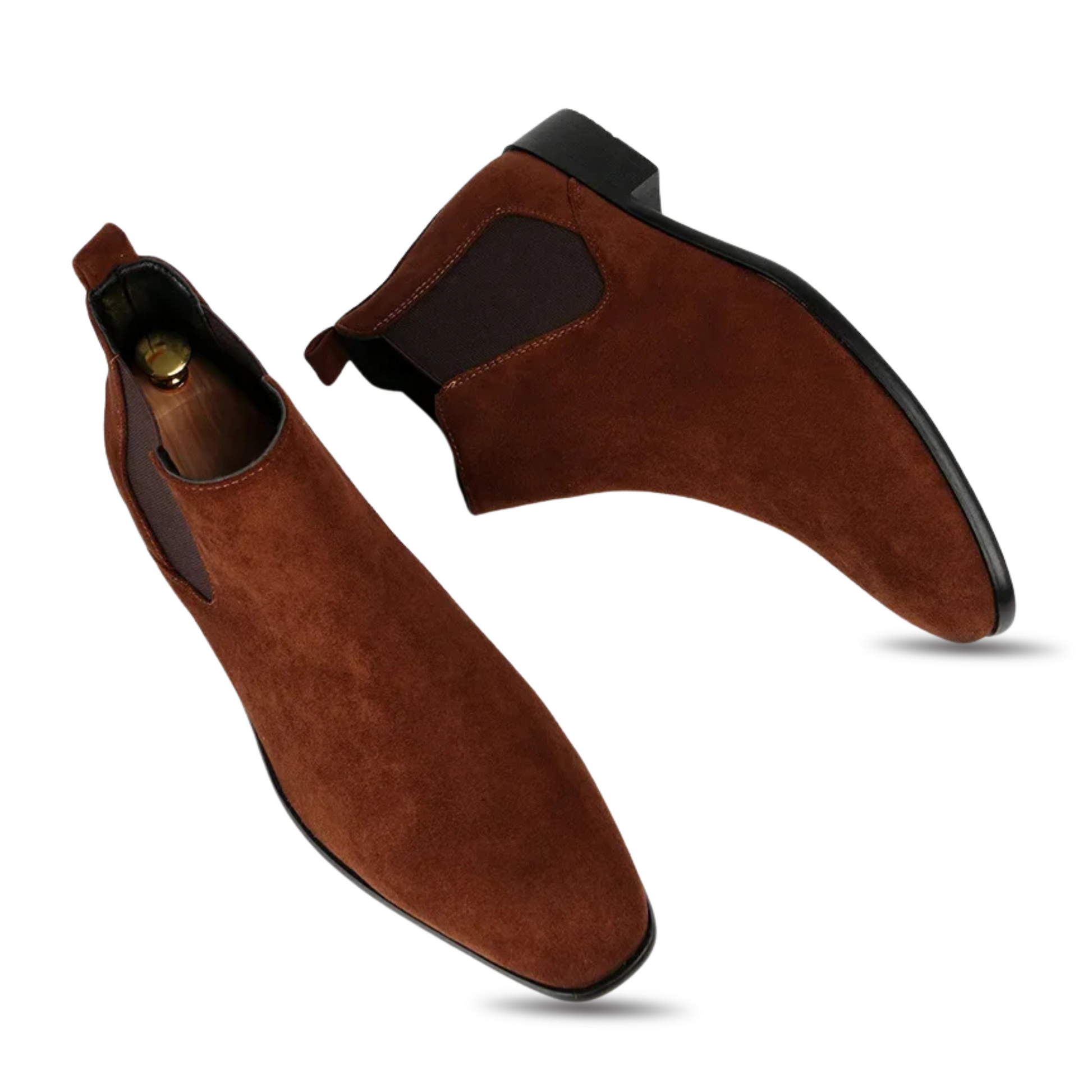 VALENCIA CHELSEA SUEDE BOOTS - CHESTNUT