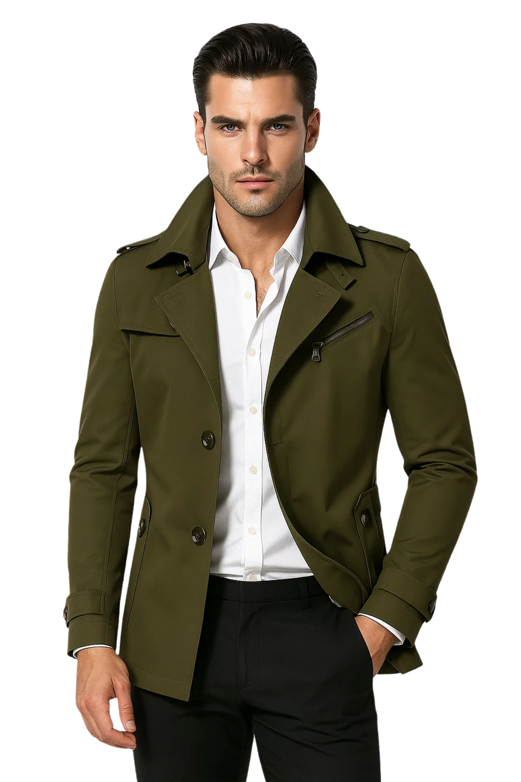 Harrison Trench Coat - Army
